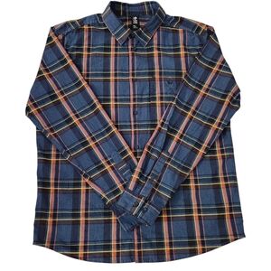 MOUNTAIN HARDWEAR Blue Plaid Cotton Button-Down Shirt m